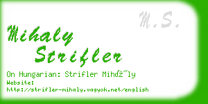 mihaly strifler business card